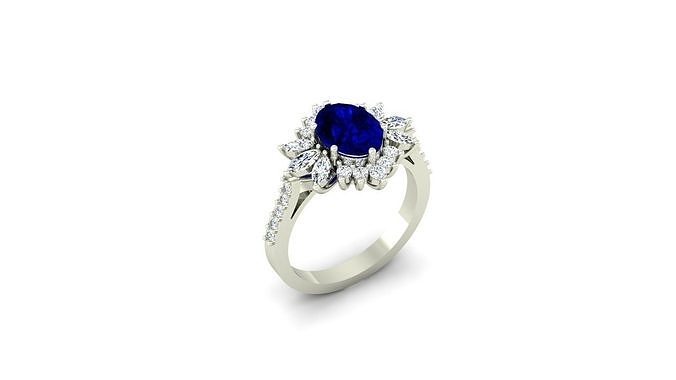 diamond  cocktail ring  3D print model