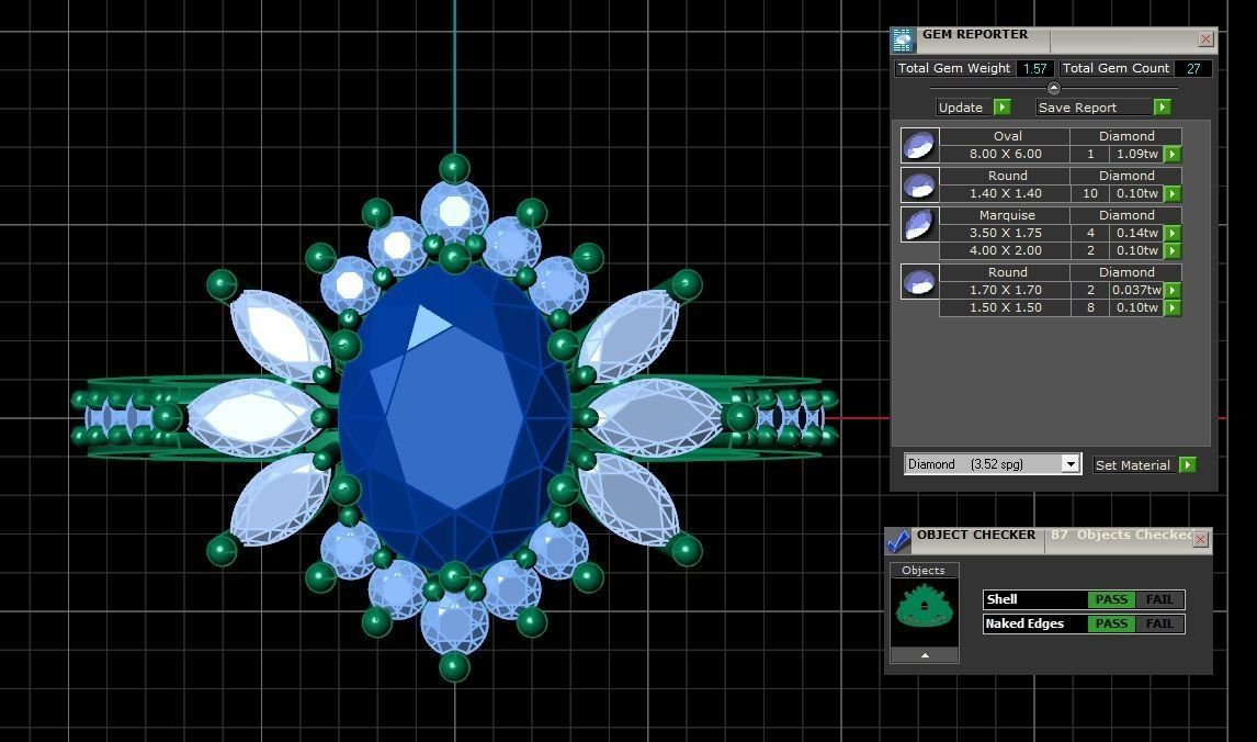 diamond  cocktail ring  3D print model_4
