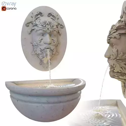 Green Man Stone Water Feature - Fountain 3D model