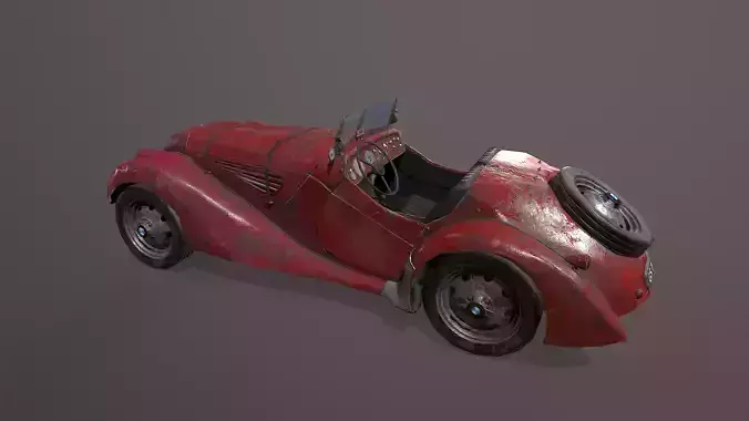 Vintage rusty car 3D Model Low-poly 3D model