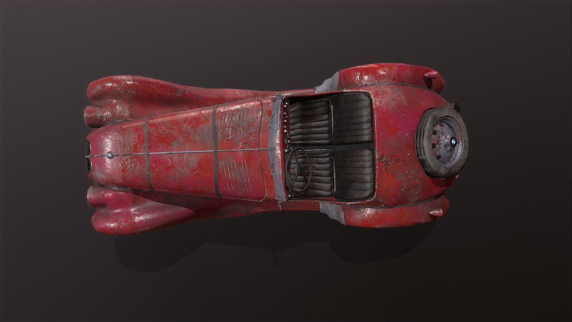 Vintage rusty car 3D Model Low-poly 3D model_9