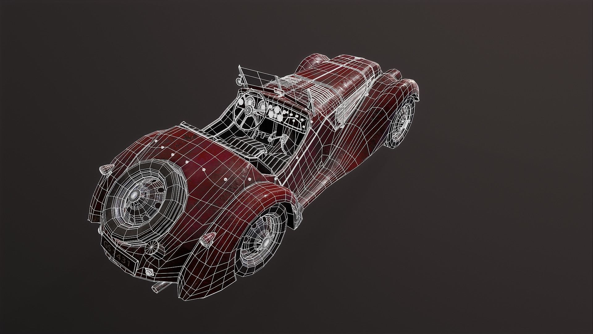 Vintage rusty car 3D Model Low-poly 3D model_15