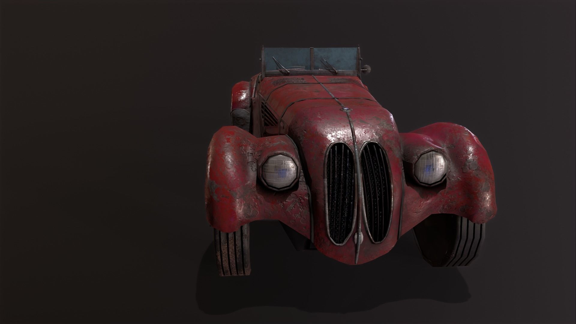 Vintage rusty car 3D Model Low-poly 3D model_5