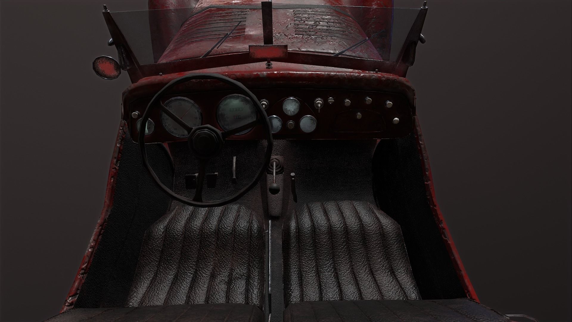 Vintage rusty car 3D Model Low-poly 3D model_7