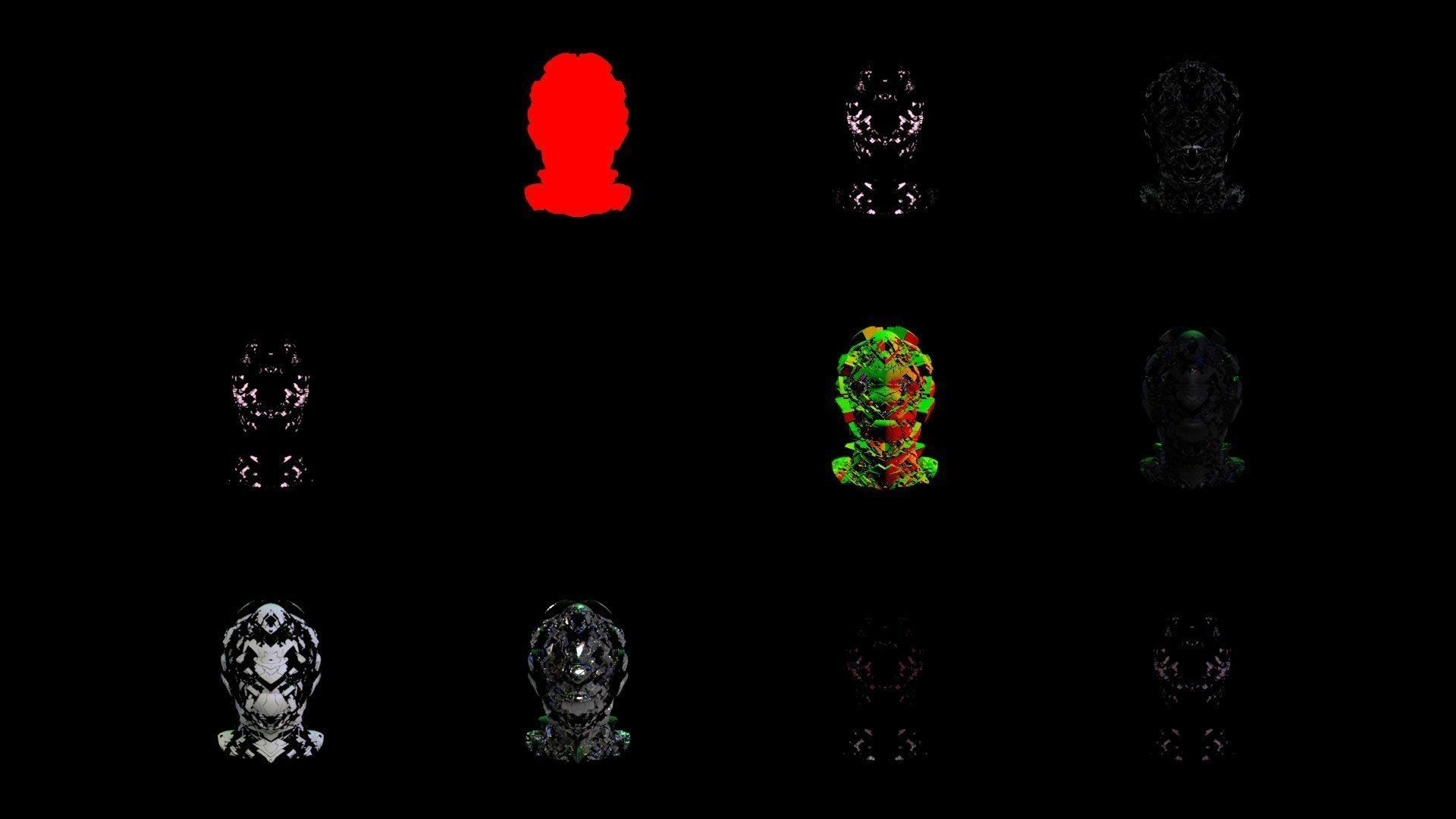 Sci-Fi Helmet Space Astronaut Character Robot 37 3D model_5