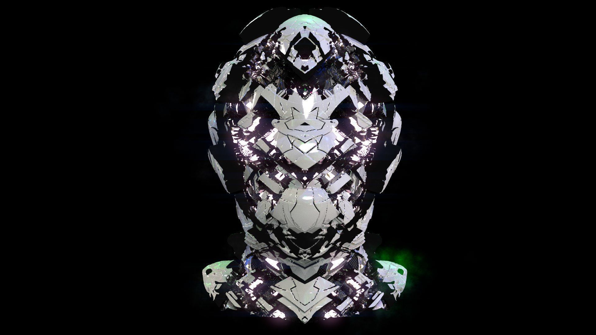 Sci-Fi Helmet Space Astronaut Character Robot 37 3D model_2