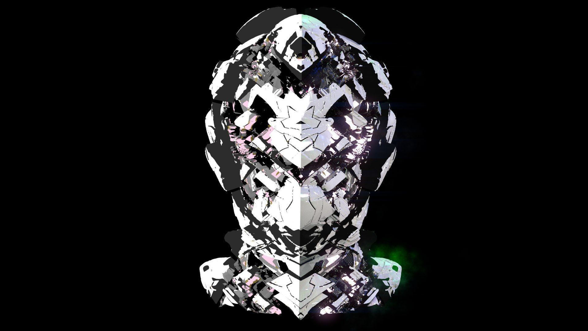 Sci-Fi Helmet Space Astronaut Character Robot 37 3D model_3