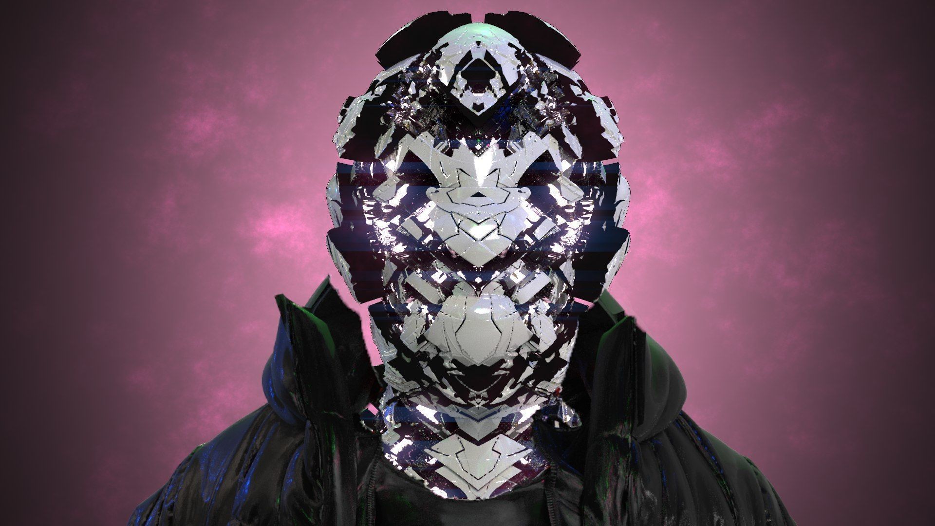 Sci-Fi Helmet Space Astronaut Character Robot 37 3D model_1