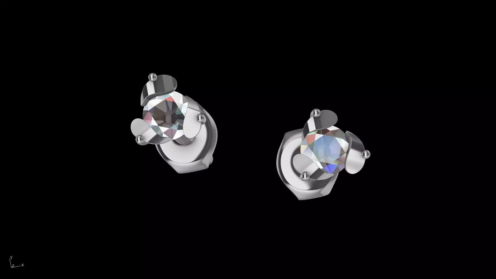 1mm to 5mm diamond earrings studs stl verified 3D print model