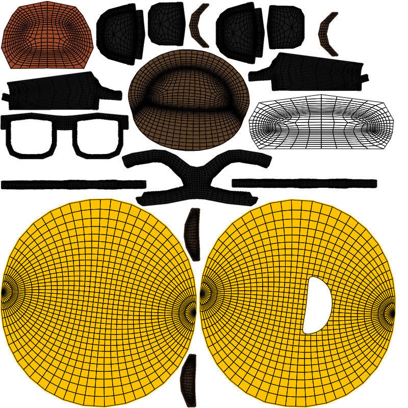 10 Emoticon Yellow Ball Pack 3D model_5