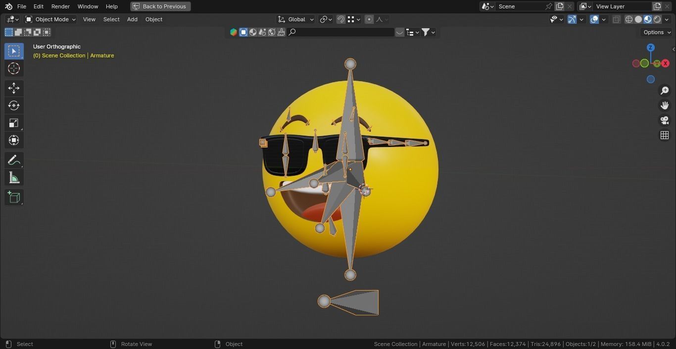 10 Emoticon Yellow Ball Pack 3D model_4