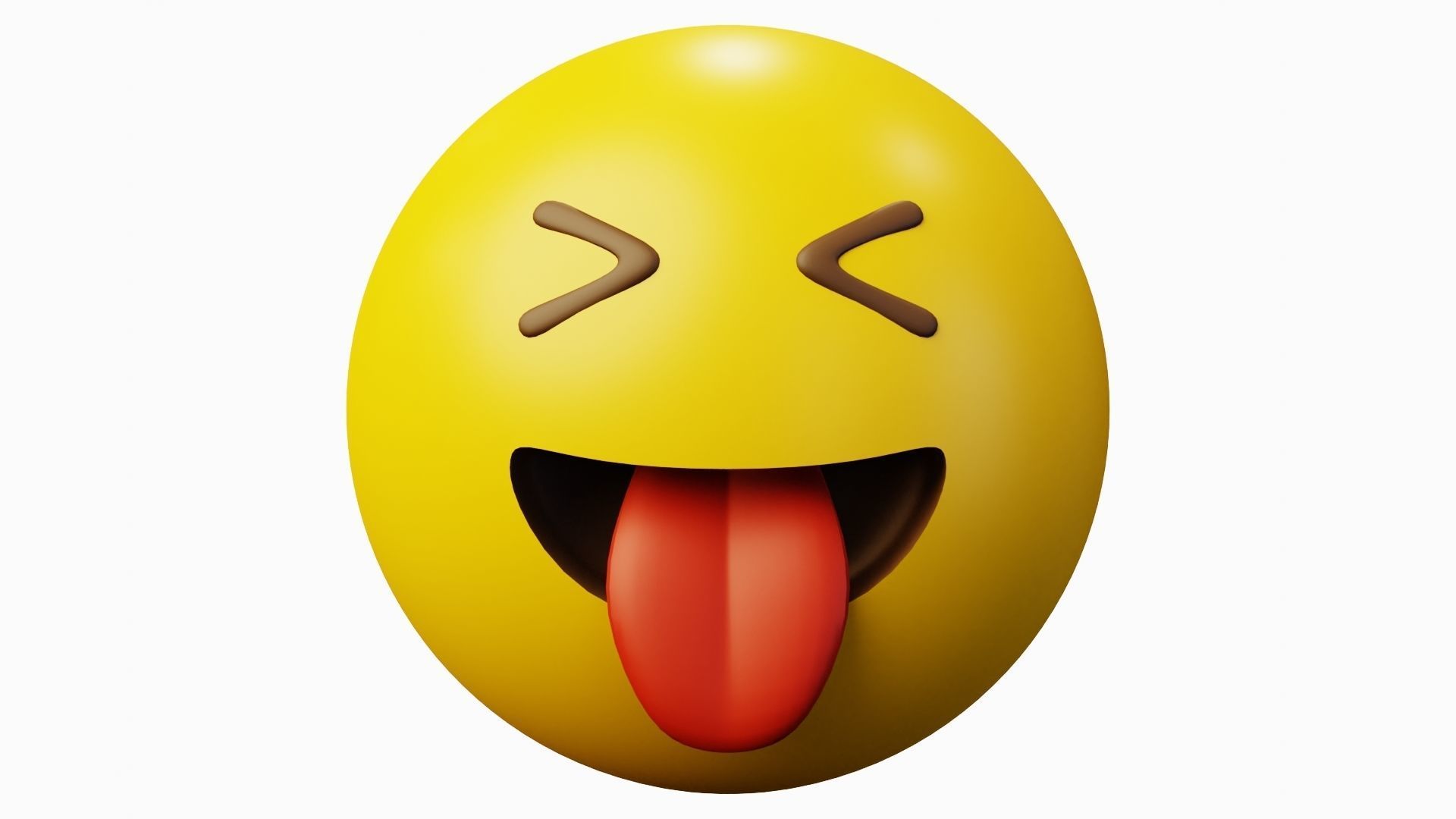 10 Emoticon Yellow Ball Pack 3D model_34