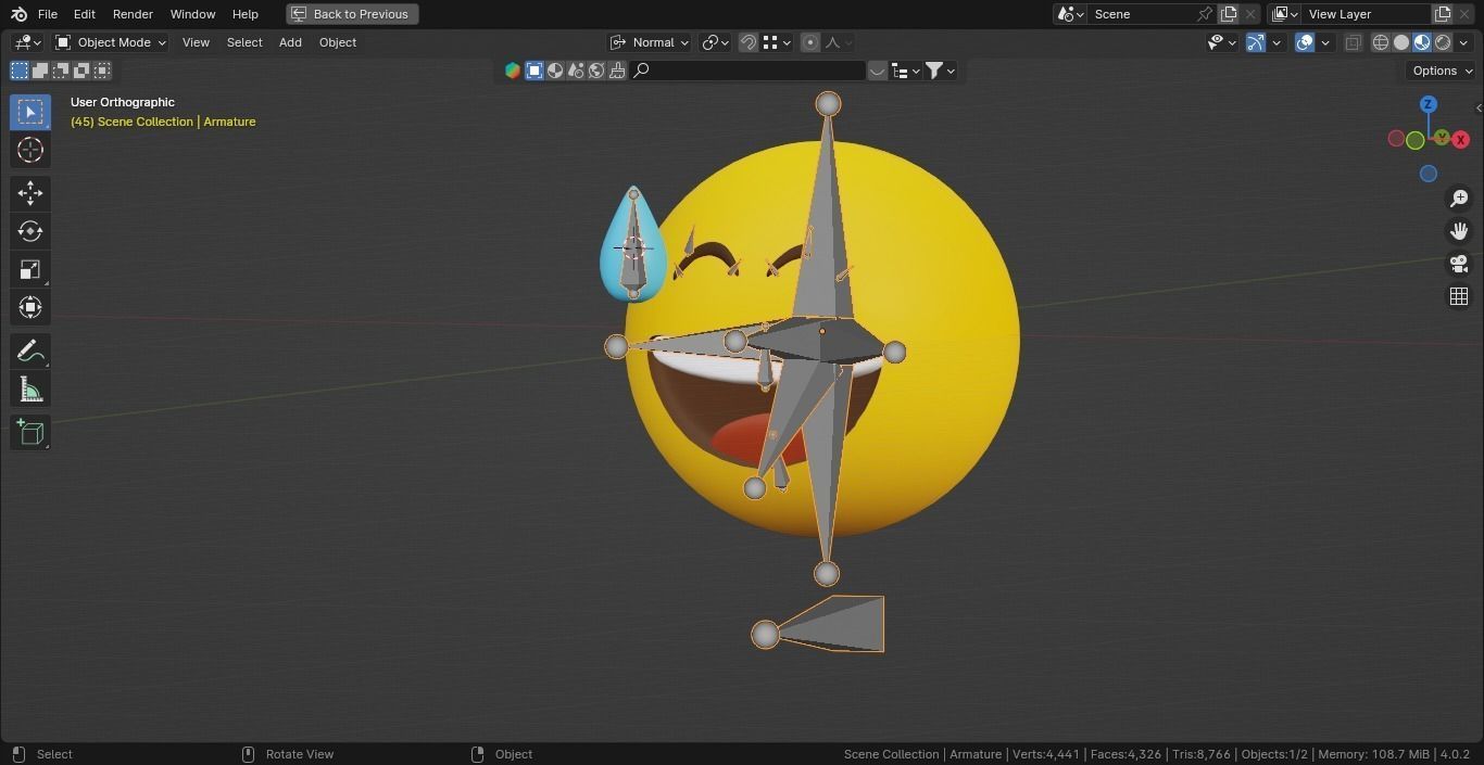 10 Emoticon Yellow Ball Pack 3D model_8