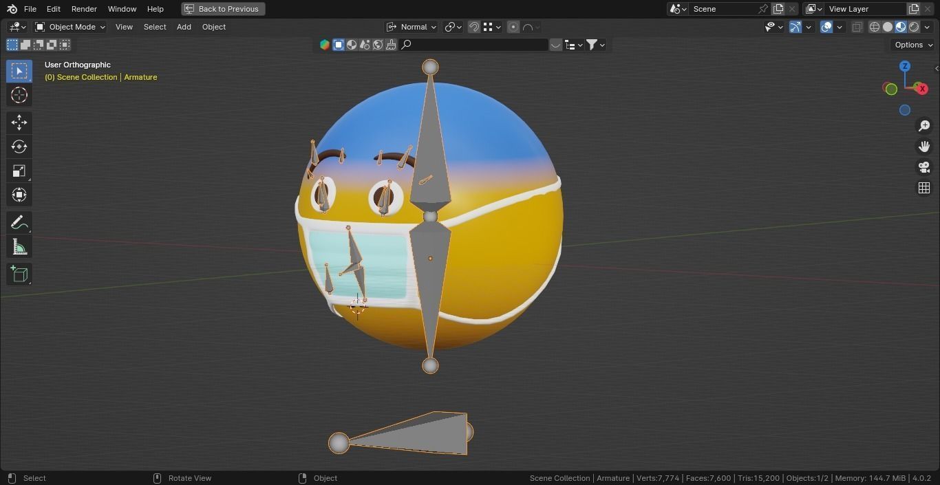 10 Emoticon Yellow Ball Pack 3D model_28