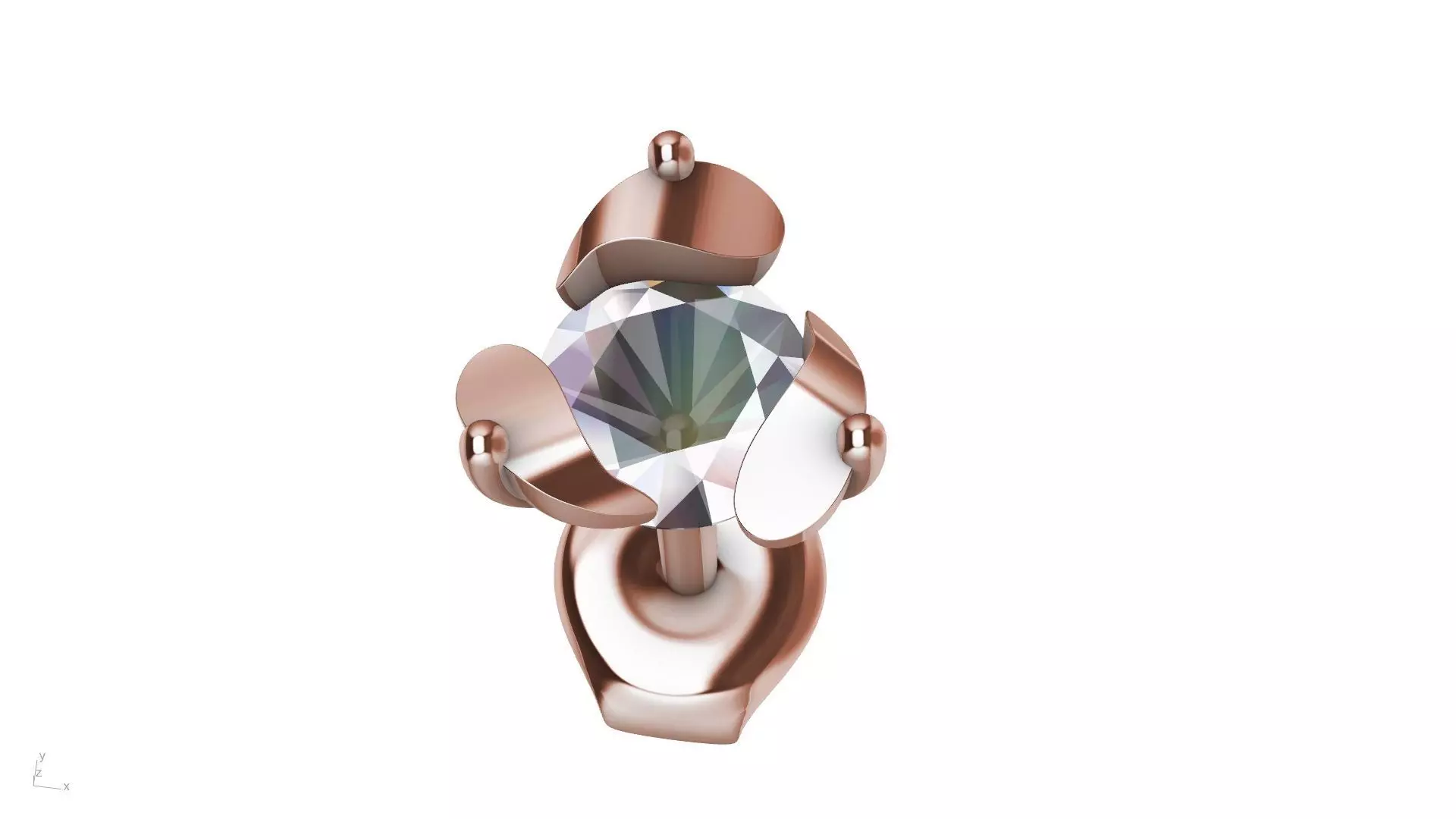 3 mm diamond earrings studs stl verified 3D print model