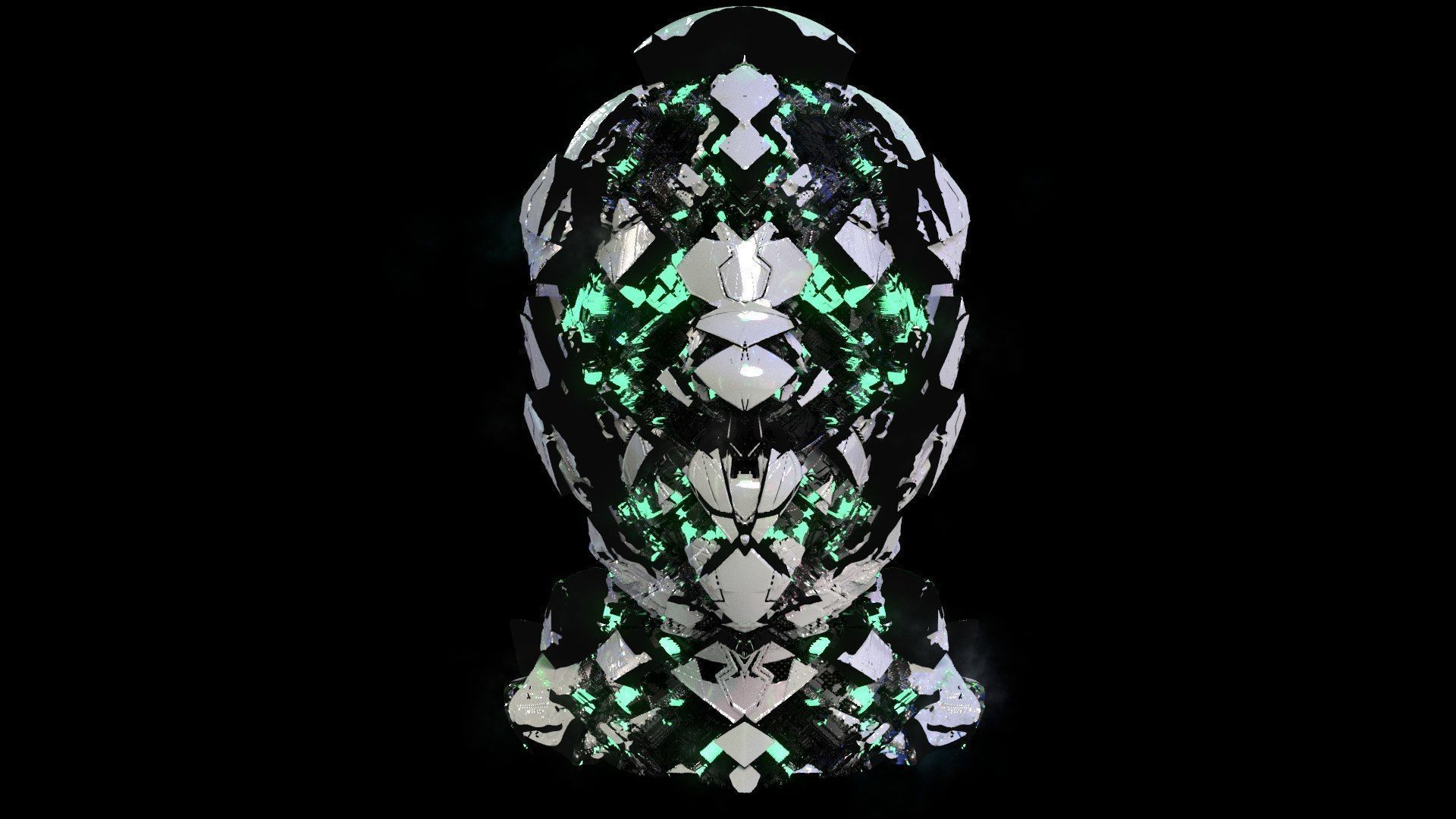 Sci-Fi Helmet Space Astronaut Character Robot 36 3D model_2