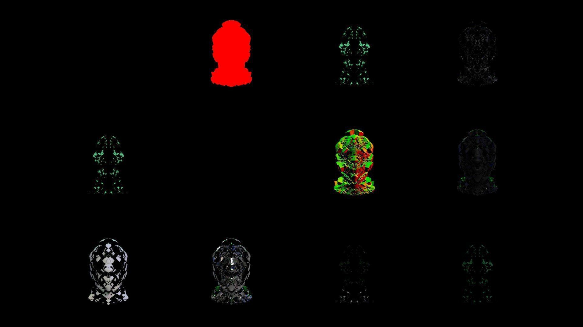 Sci-Fi Helmet Space Astronaut Character Robot 36 3D model_5