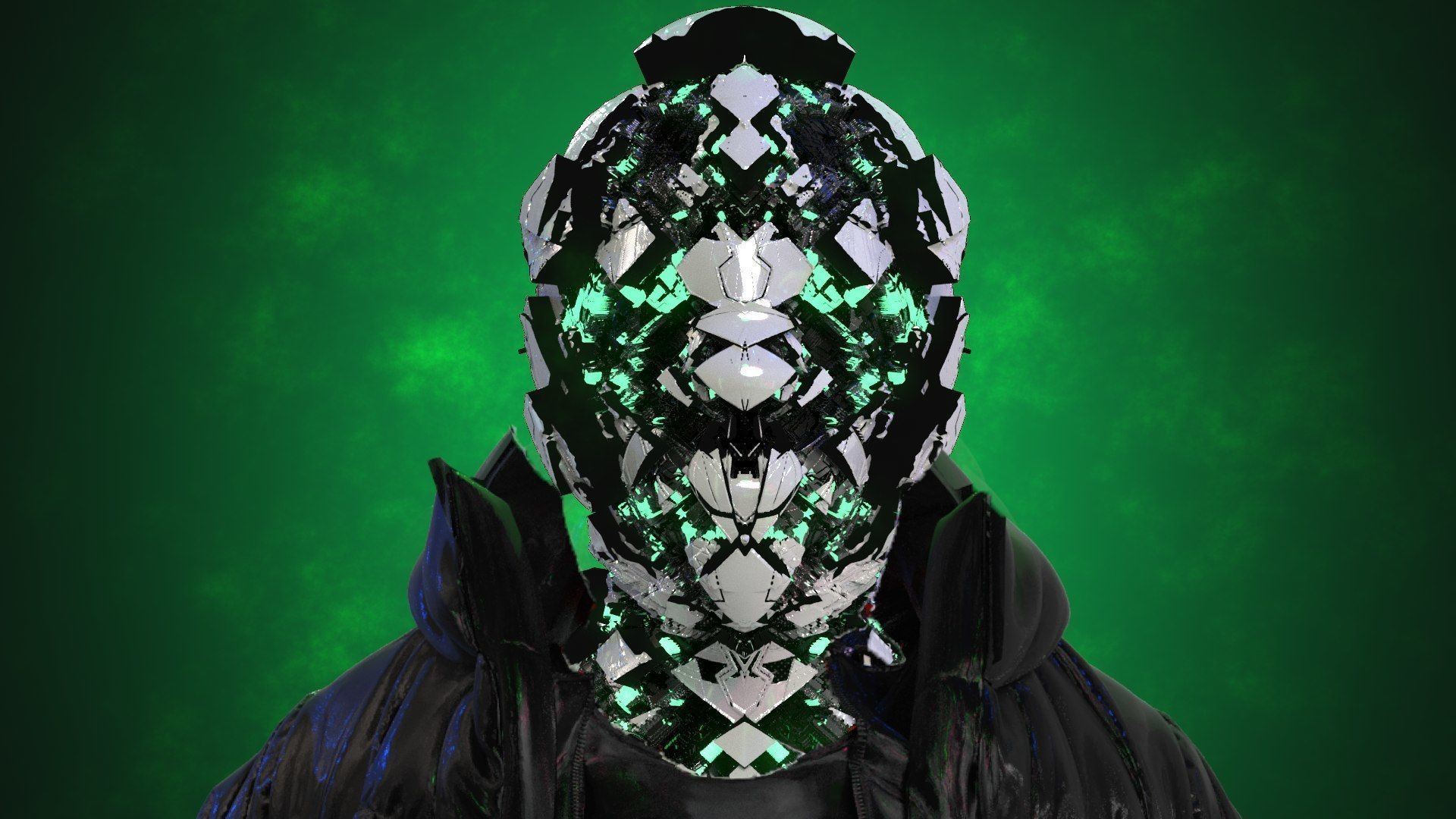 Sci-Fi Helmet Space Astronaut Character Robot 36 3D model_1