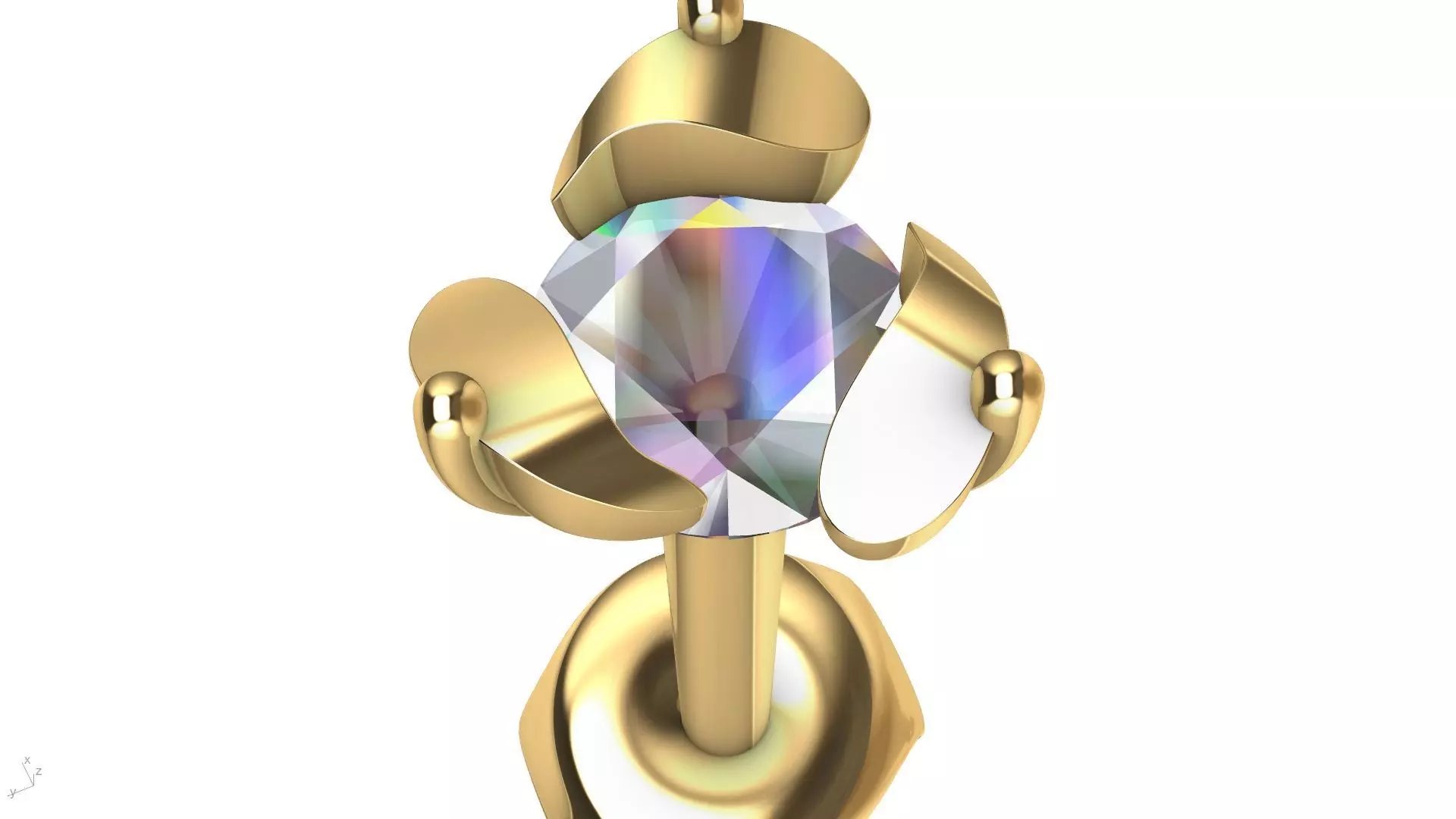 2 mm diamond studs stl verified 3D print model