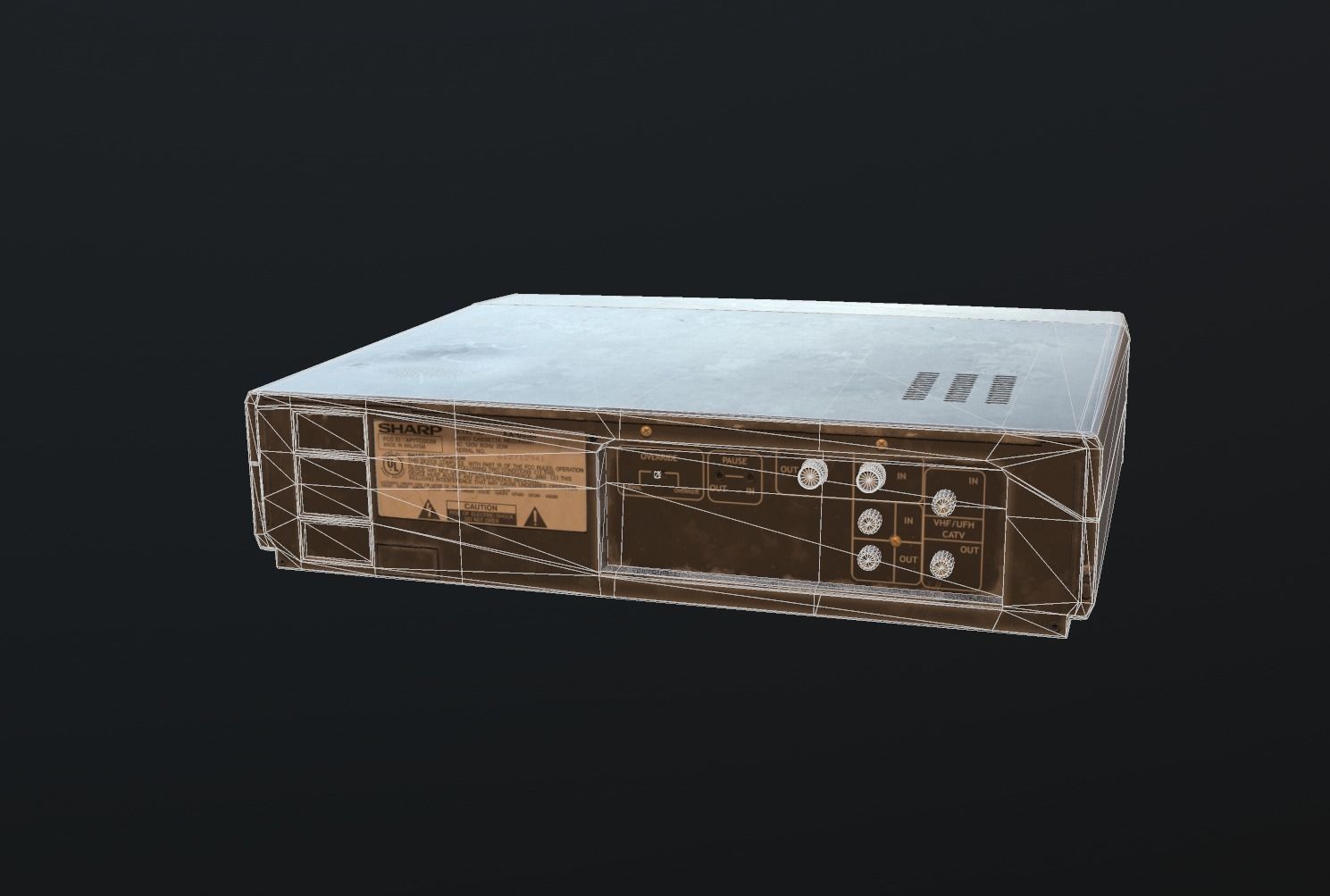 SHARP VHS Player Low-poly 3D model_15