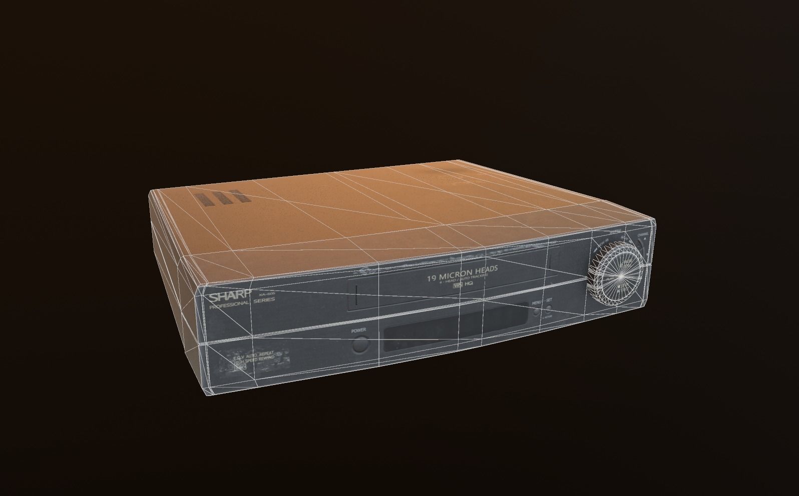 SHARP VHS Player Low-poly 3D model_14