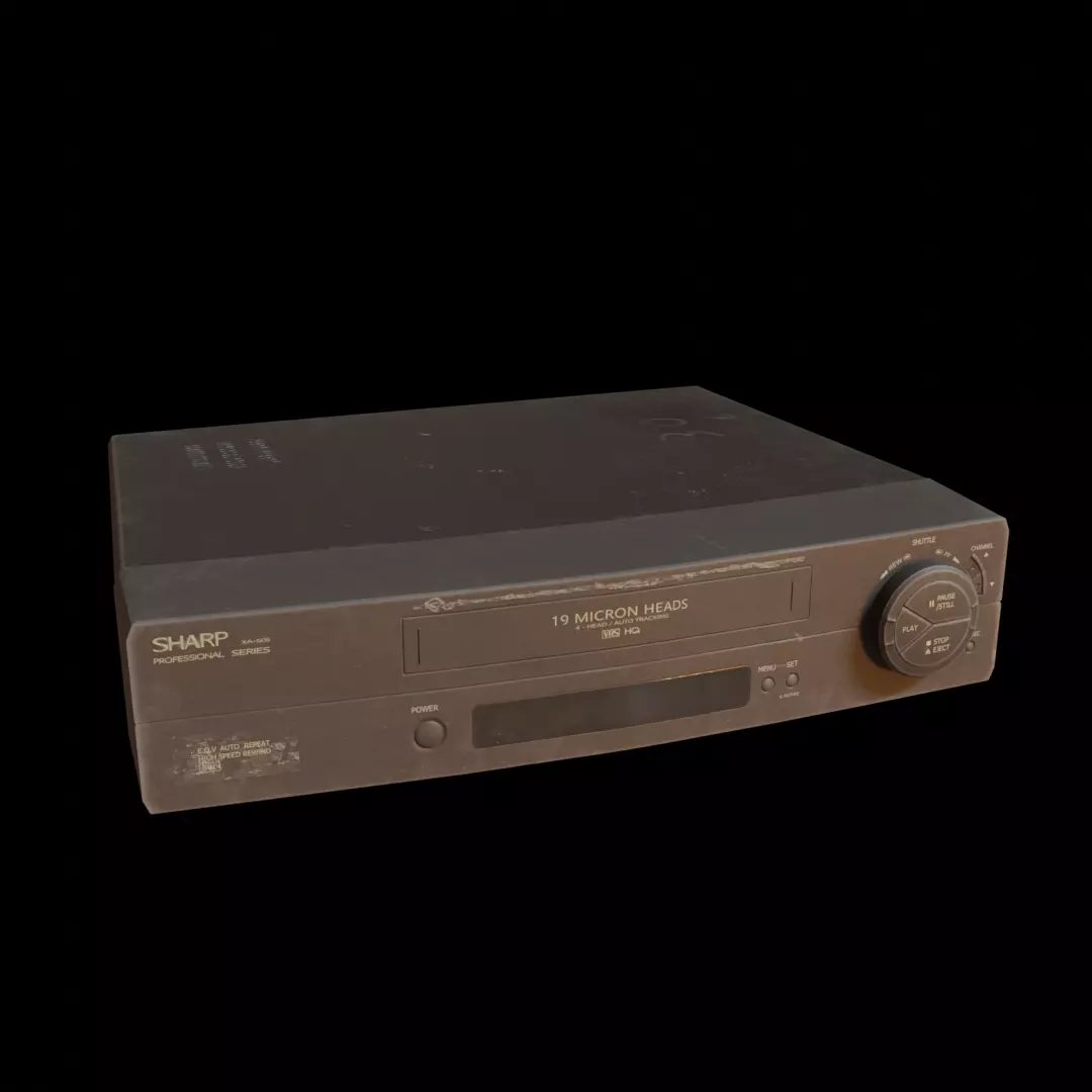 SHARP VHS Player Low-poly 3D model_0
