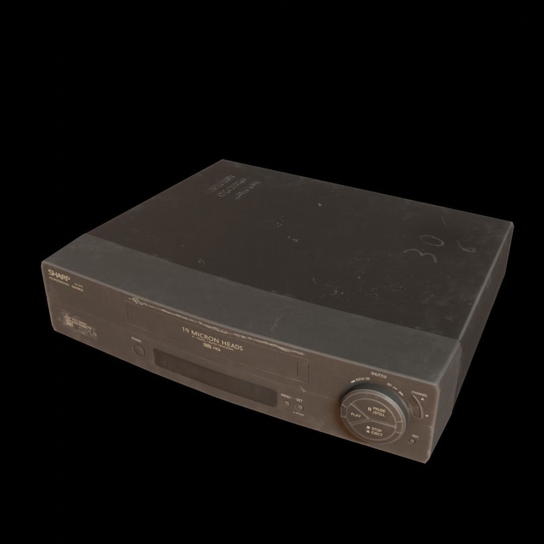 SHARP VHS Player Low-poly 3D model_13