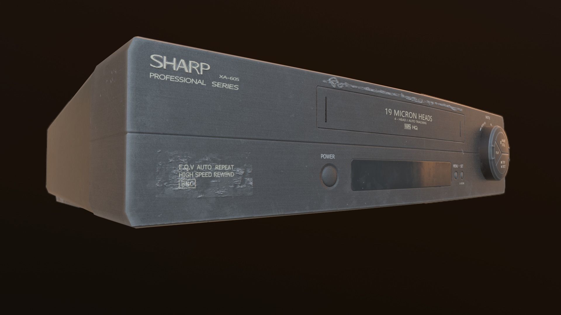 SHARP VHS Player Low-poly 3D model_5