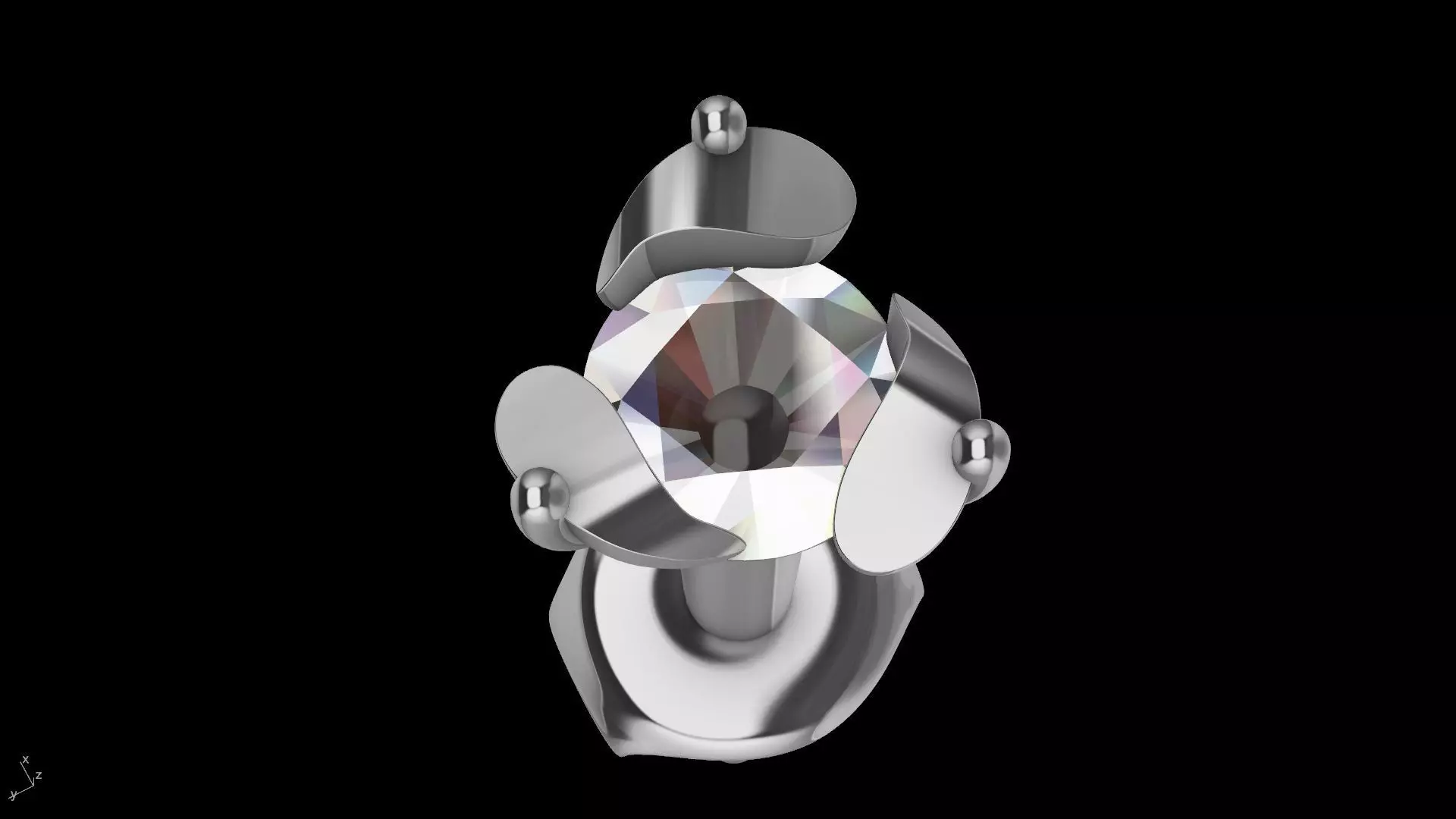 1and half mm diamond earrings studs stl verified 3D print model
