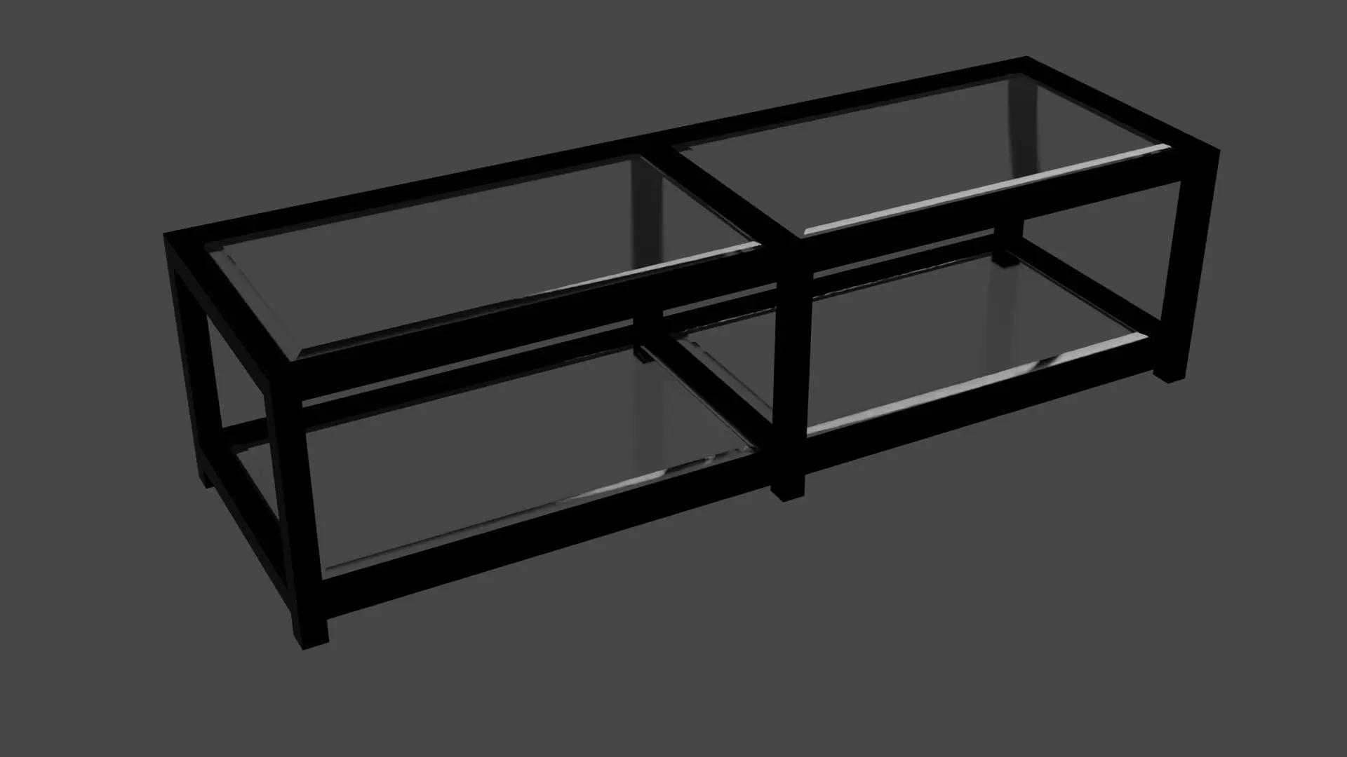 Coffee Table with glass surfaces Low-poly 3D model_0