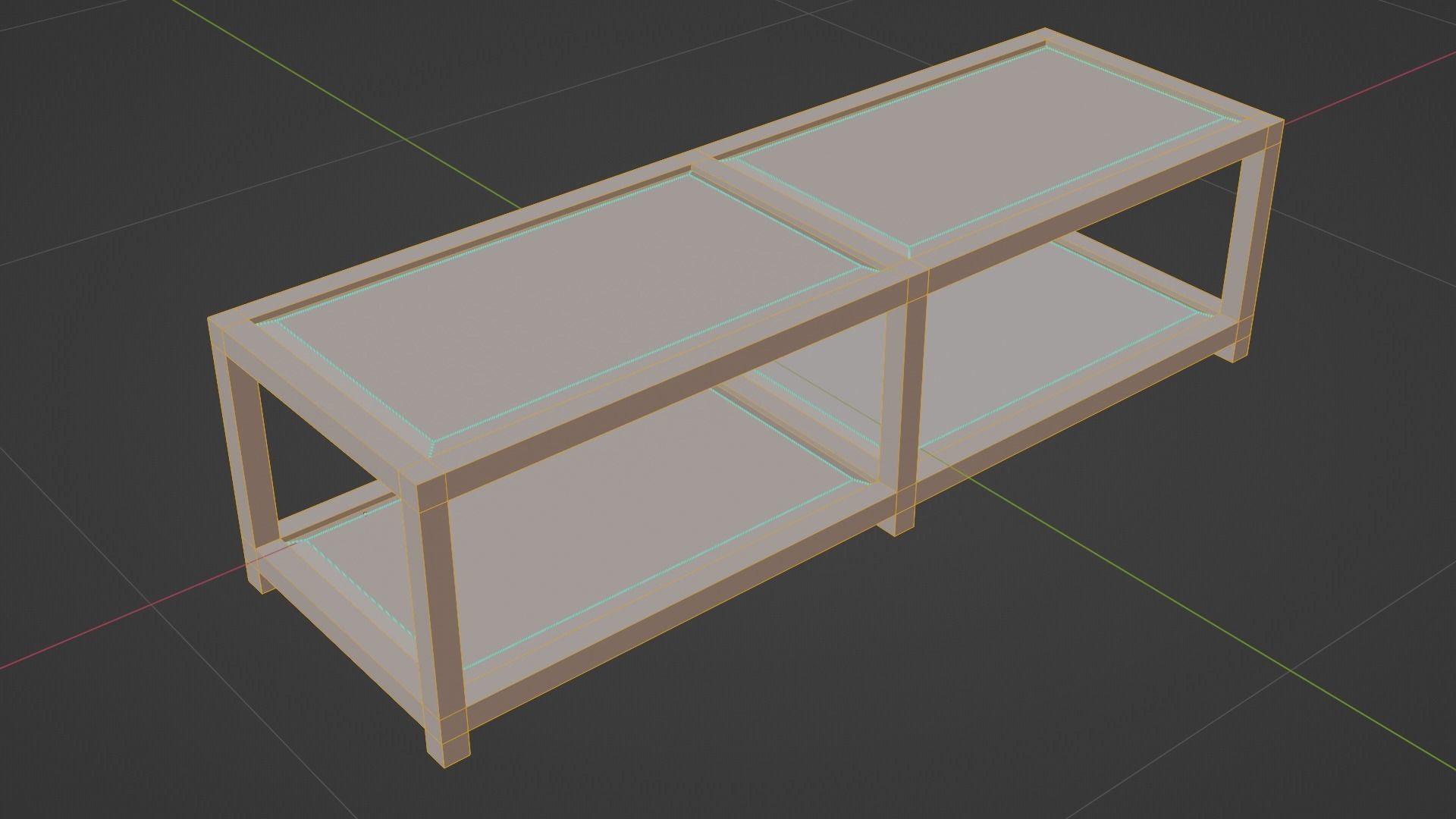 Coffee Table with glass surfaces Low-poly 3D model_3