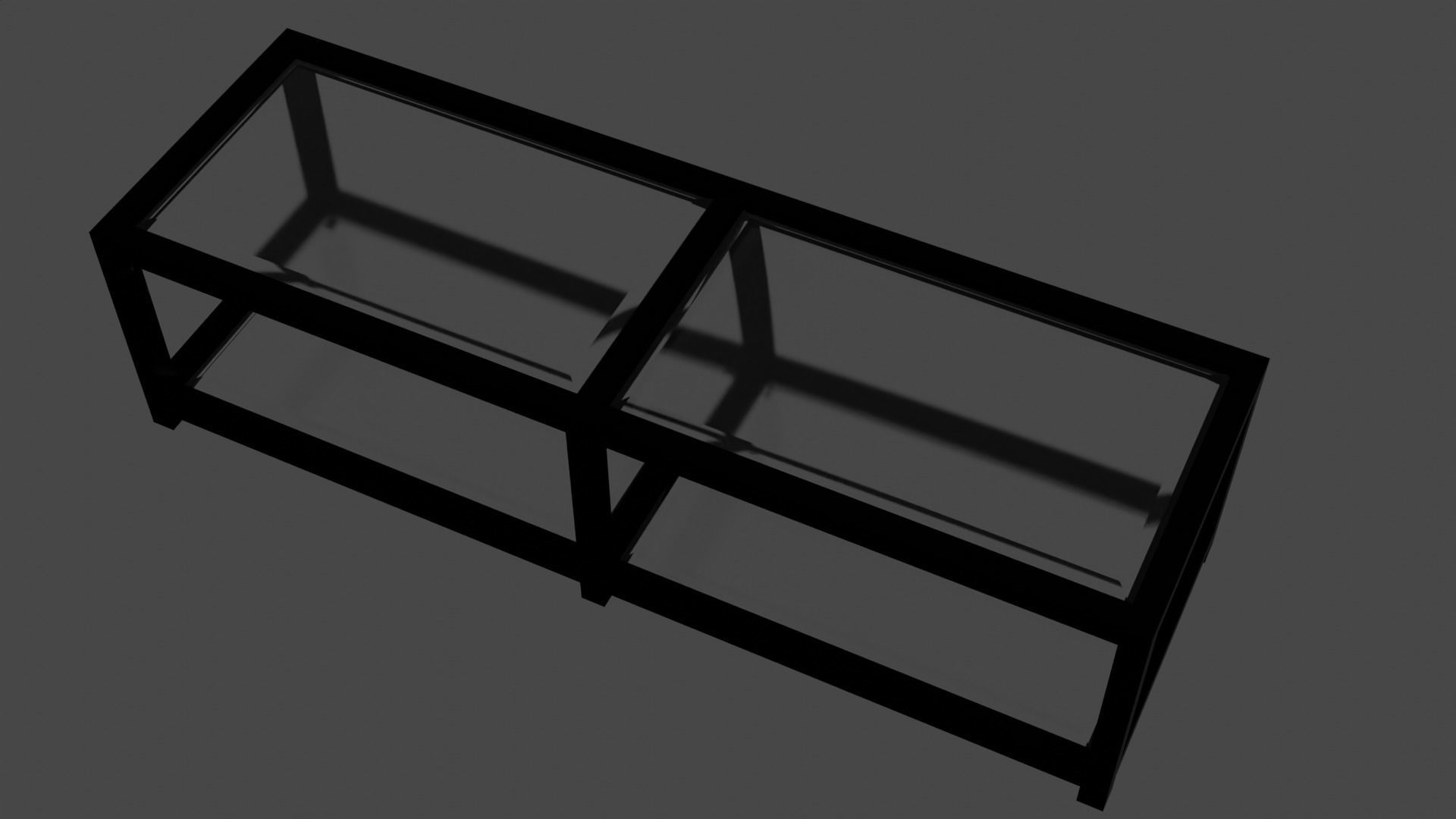 Coffee Table with glass surfaces Low-poly 3D model_1