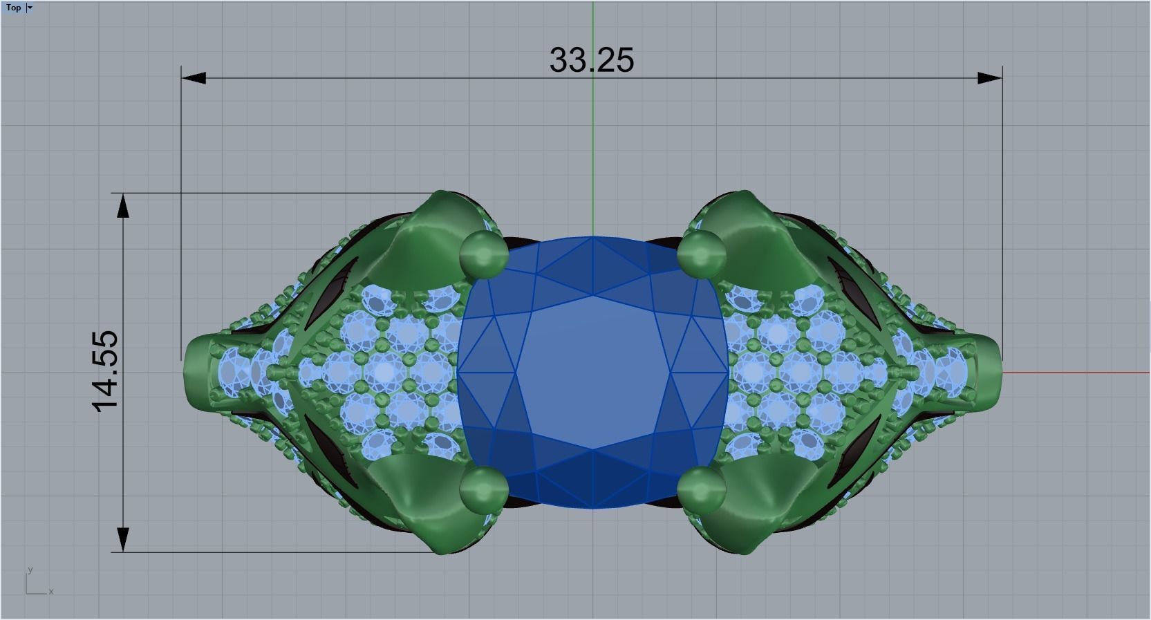 cat ring with gems 3D print model_1