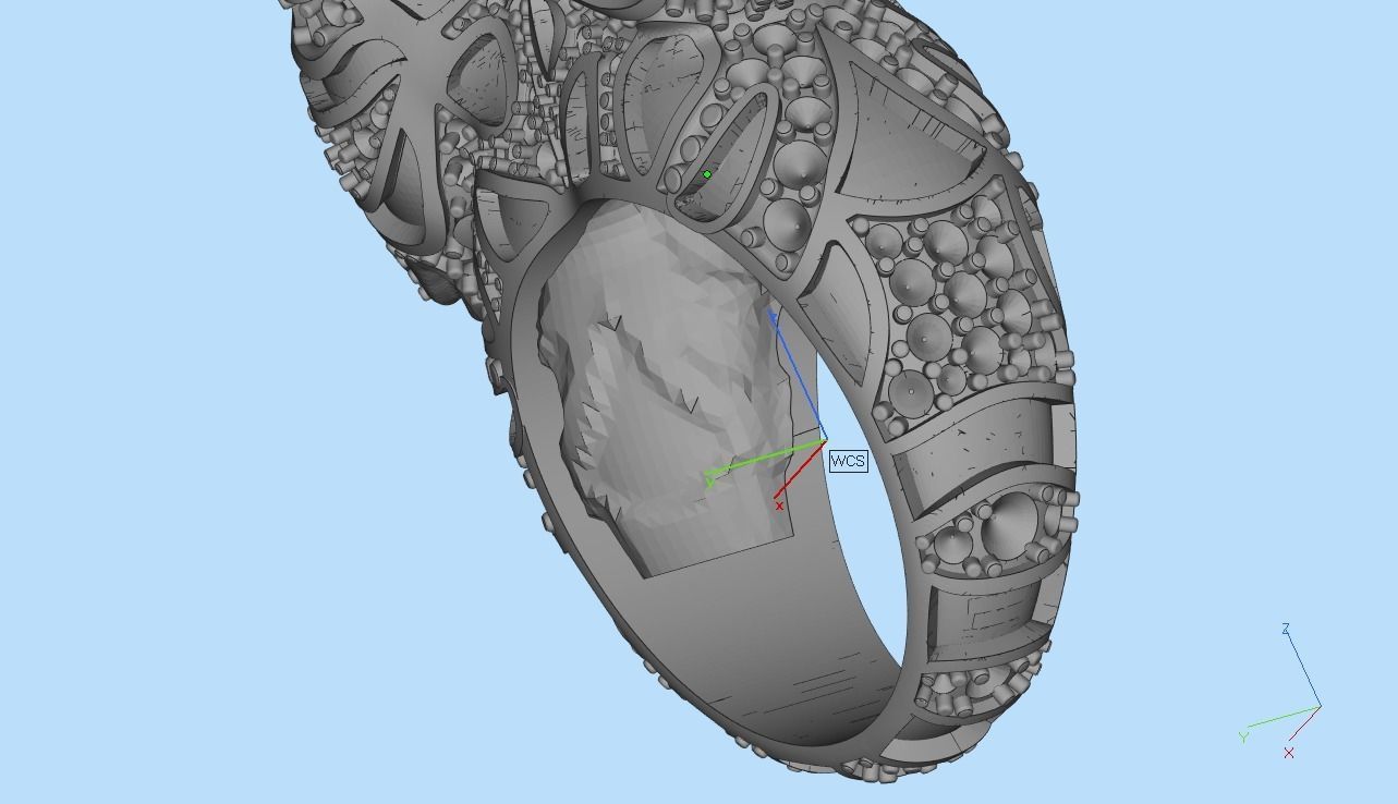 cat ring with gems 3D print model_44