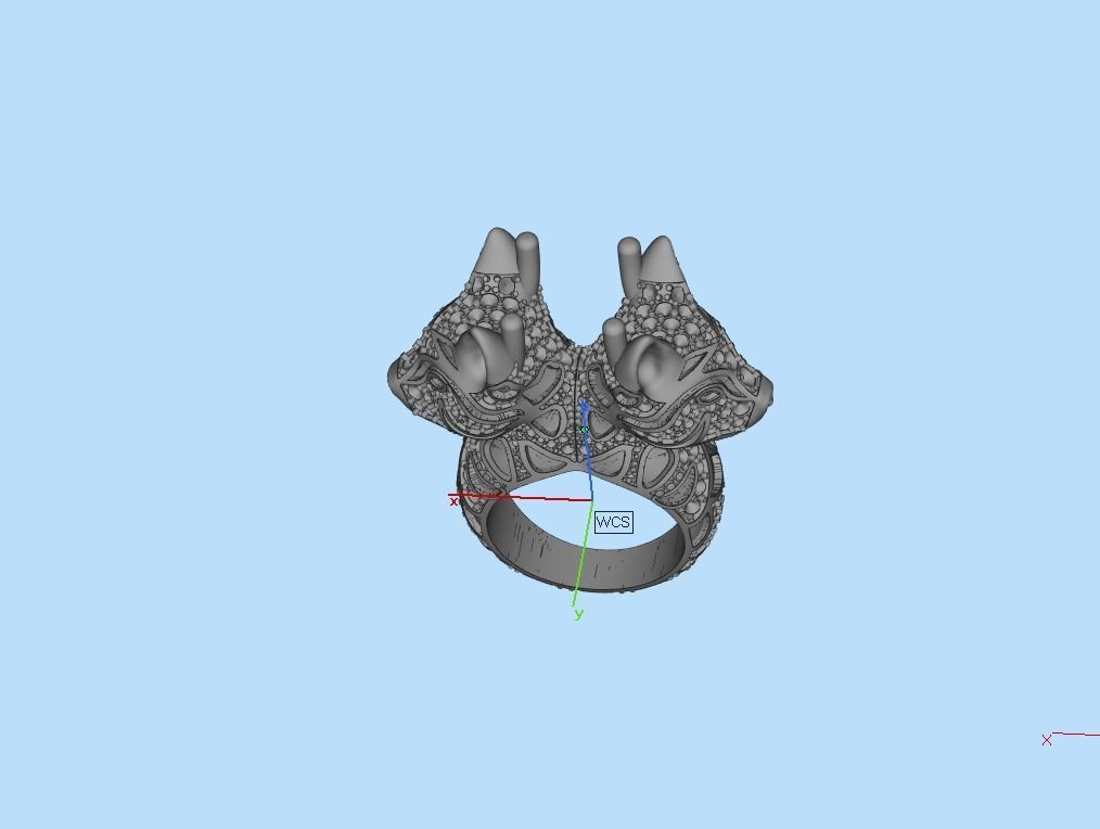 cat ring with gems 3D print model_42