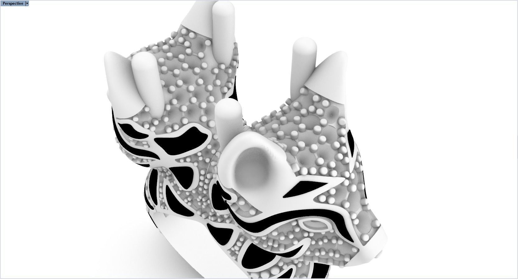 cat ring with gems 3D print model_36