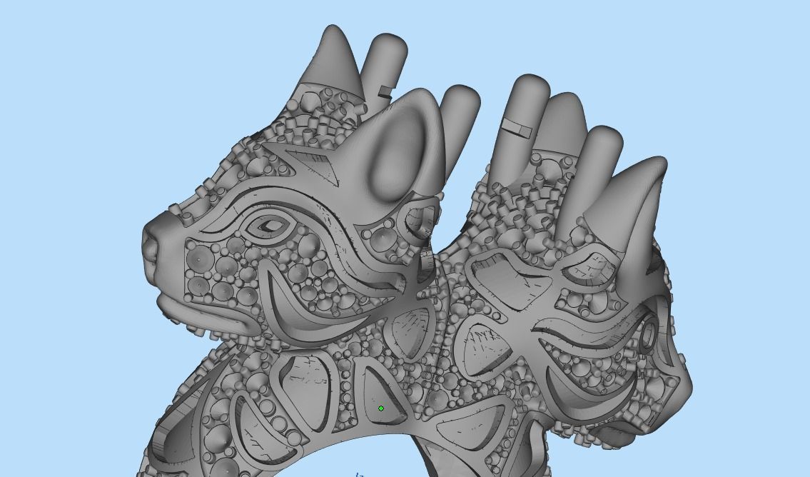 cat ring with gems 3D print model_49