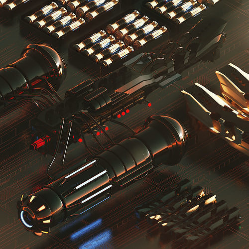 Steampunk hardcore cool scene creative scene Low-poly 3D model