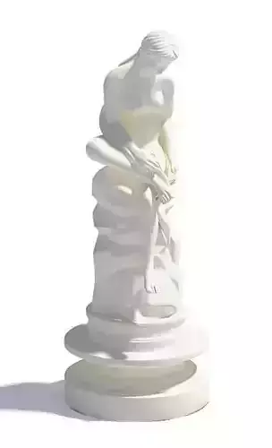 Art Sculpture Of Woman White 3D model