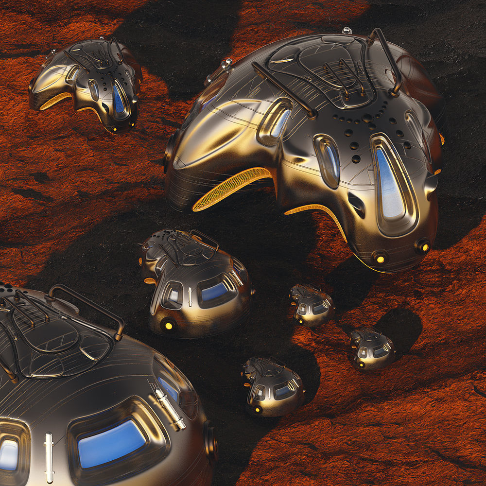 Steampunk hardcore cool scene creative scene Low-poly 3D model_3