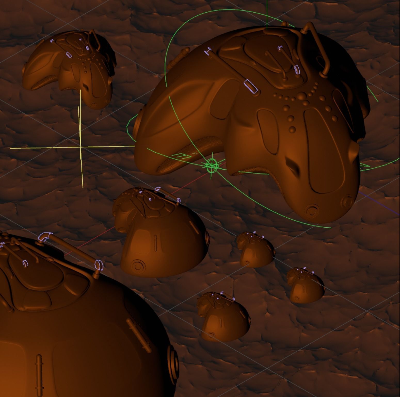 Steampunk hardcore cool scene creative scene Low-poly 3D model_8