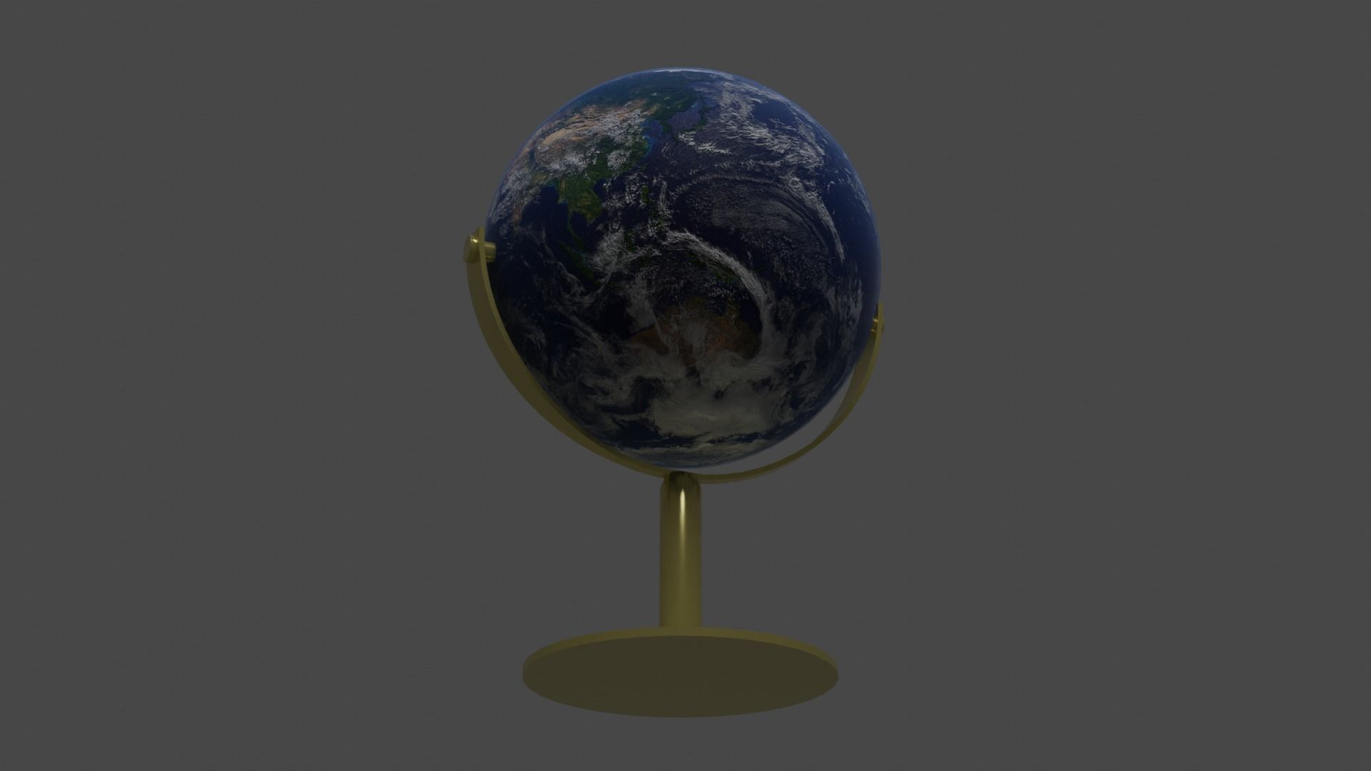Globe with clouds Low-poly 3D model_3
