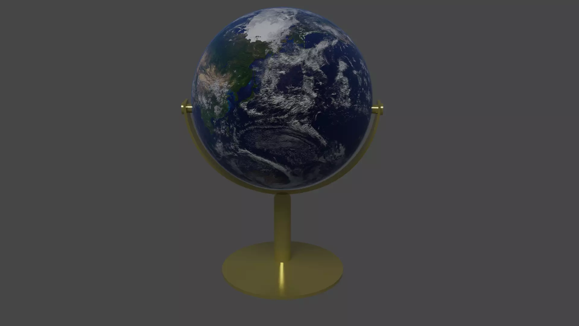 Globe with clouds Low-poly 3D model_0