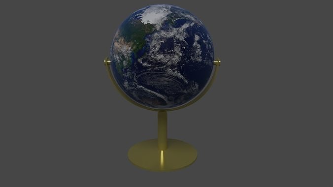 Globe with clouds Low-poly 3D model