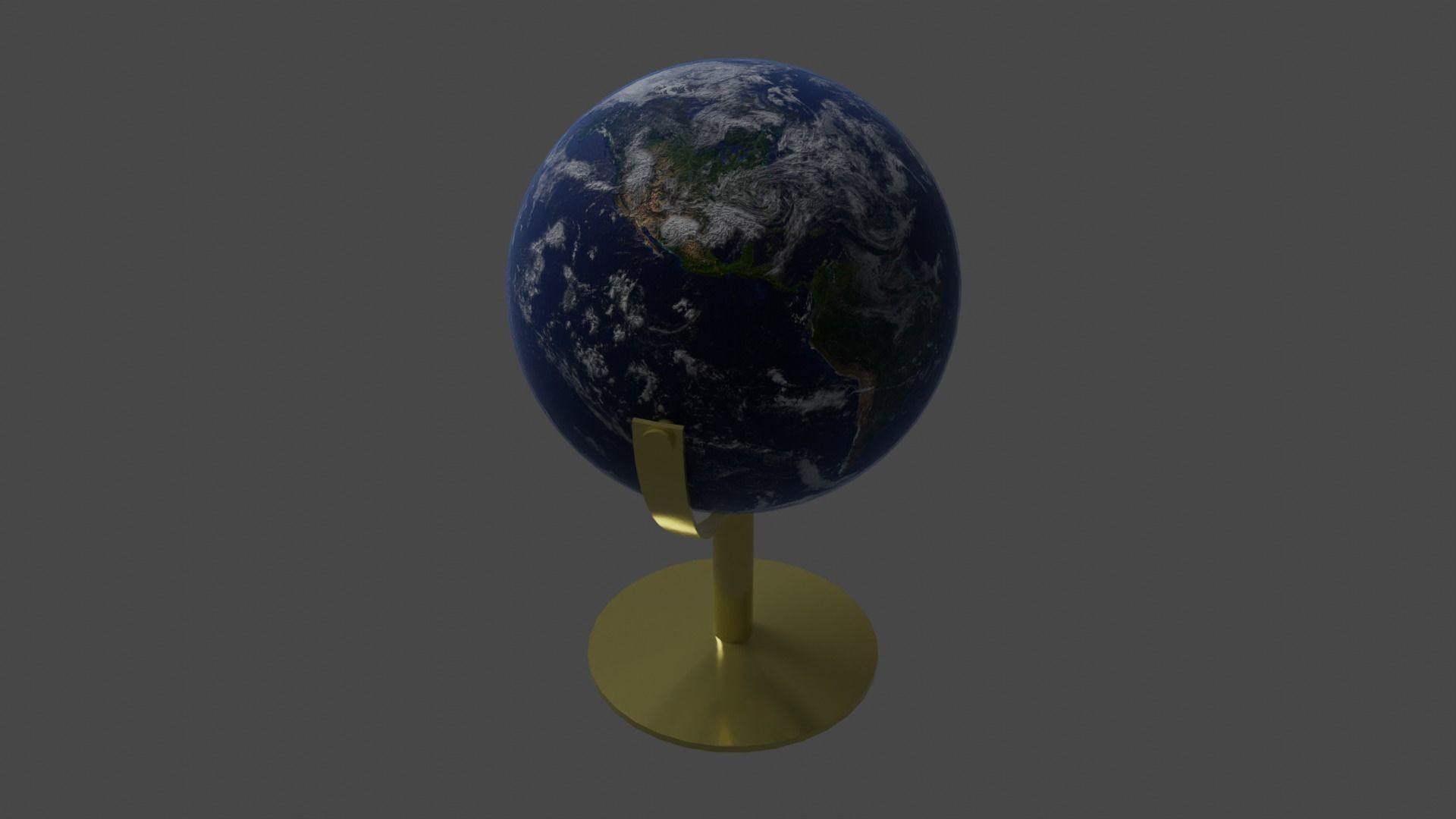 Globe with clouds Low-poly 3D model_2
