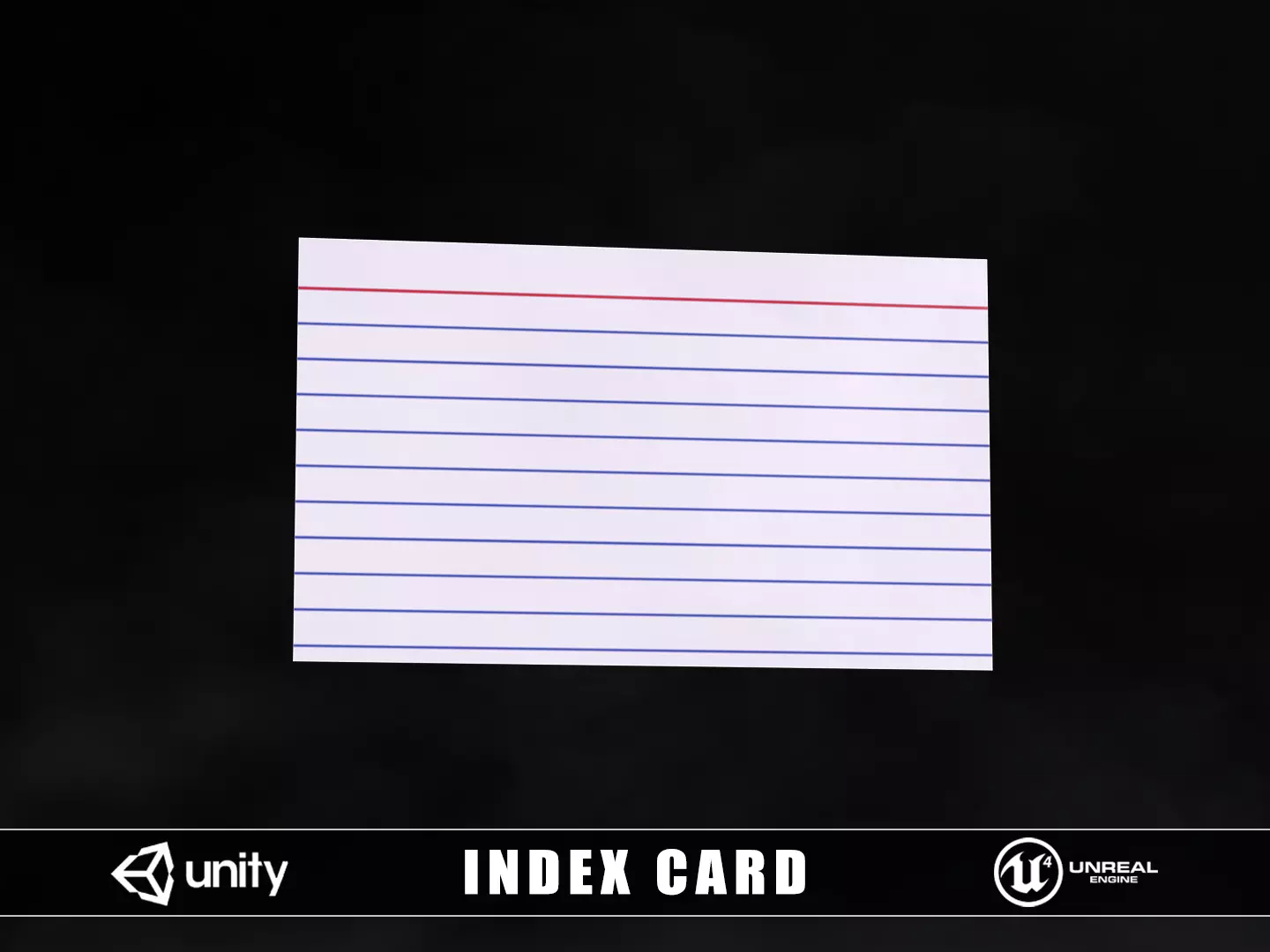 Index Card Low-poly 3D model_0