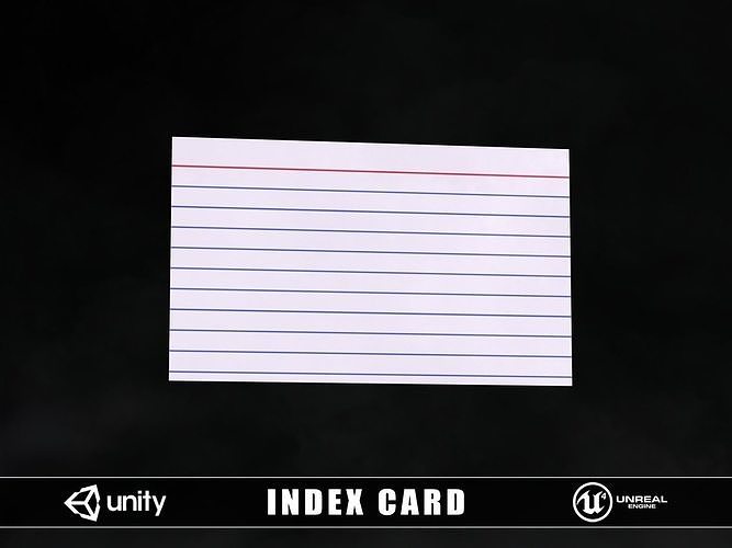 Index Card Low-poly 3D model