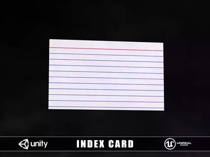 Index Card Low-poly 3D model