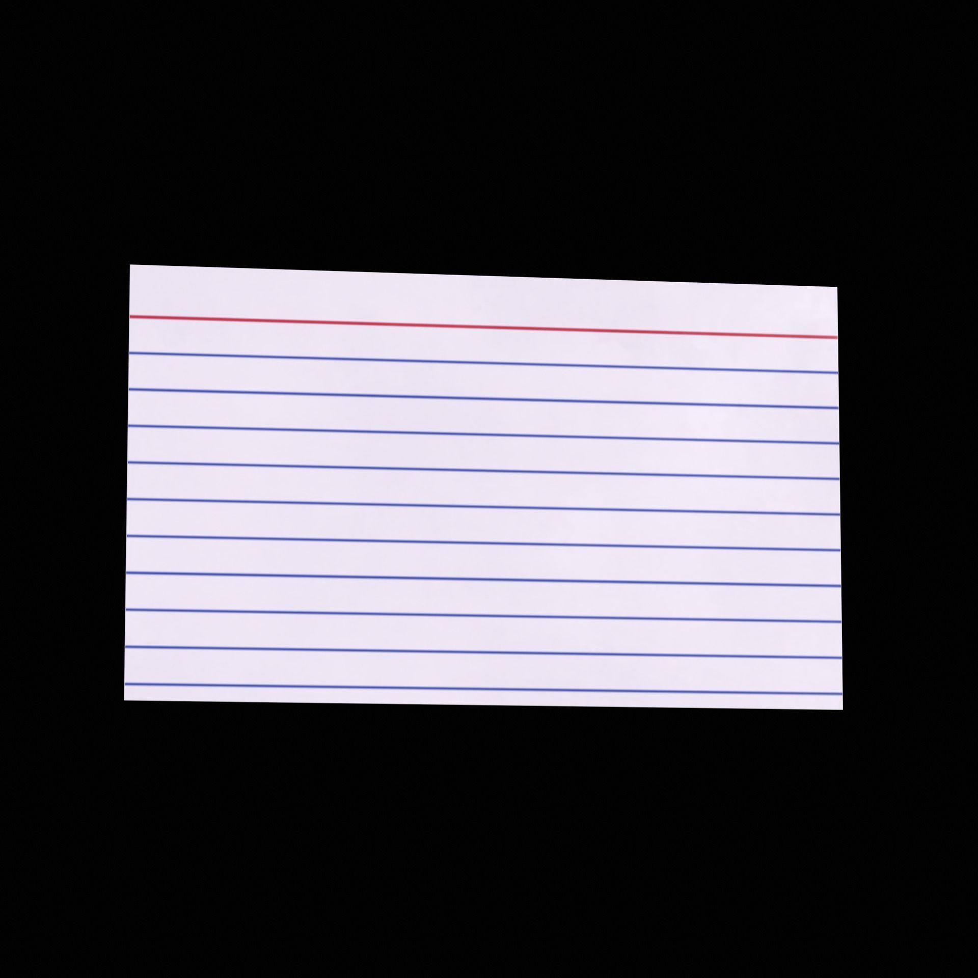 Index Card Low-poly 3D model_2