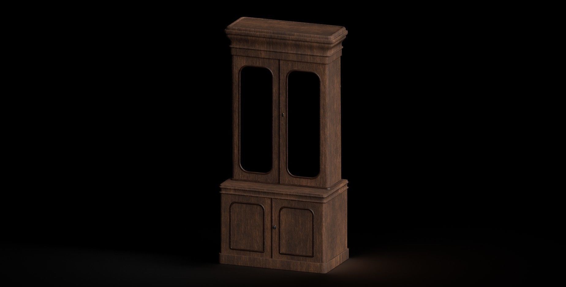 Antique Bookcase 3D model_1